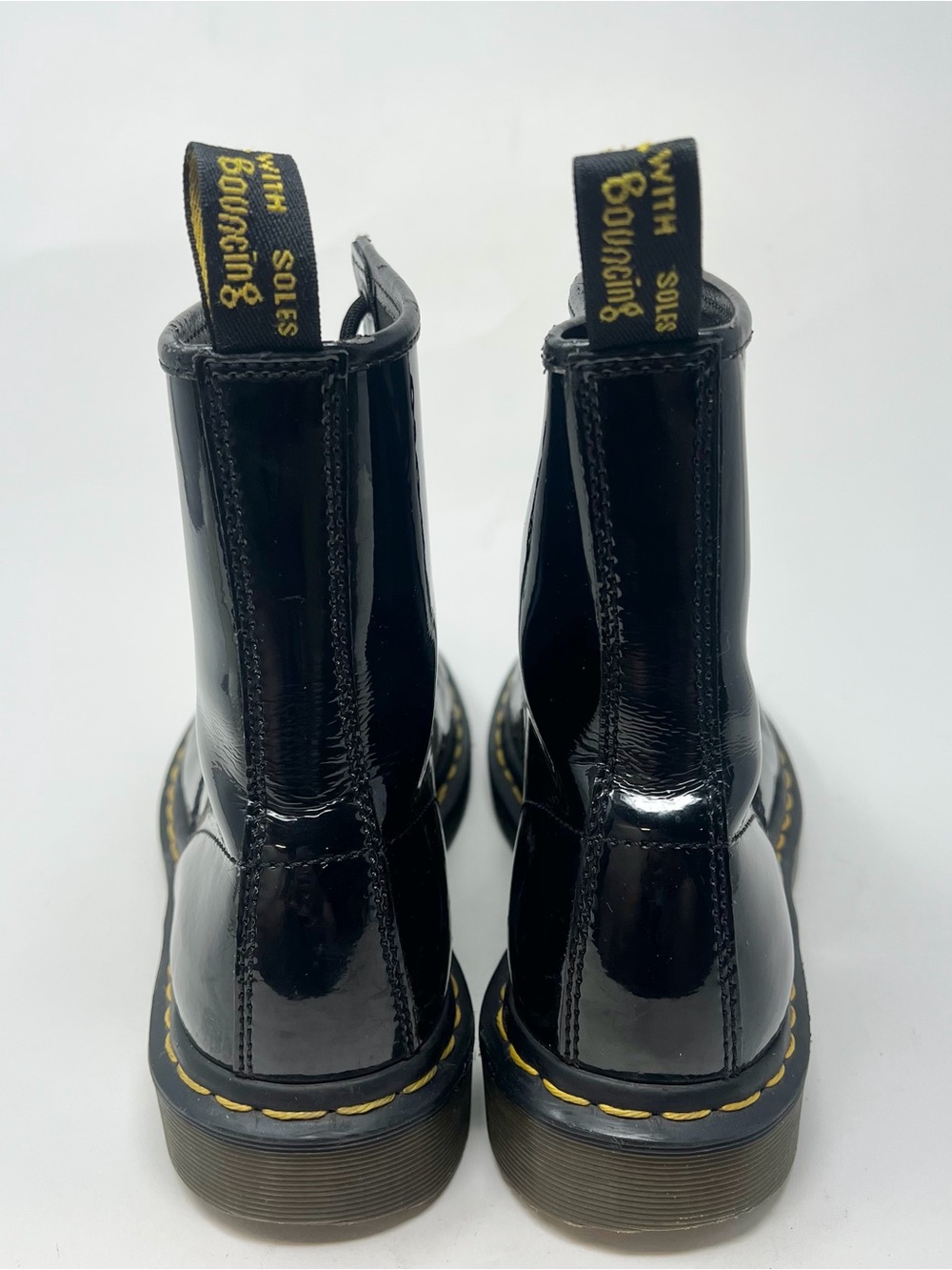 Dr. Martens Black Patent Lace-Up Combat Boots Women’s 8 - Picture 9 of 14